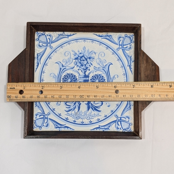 Vintage Brazilian Azulejo Souvenir Tray, Blue and White Tile - Picture 6 of 8